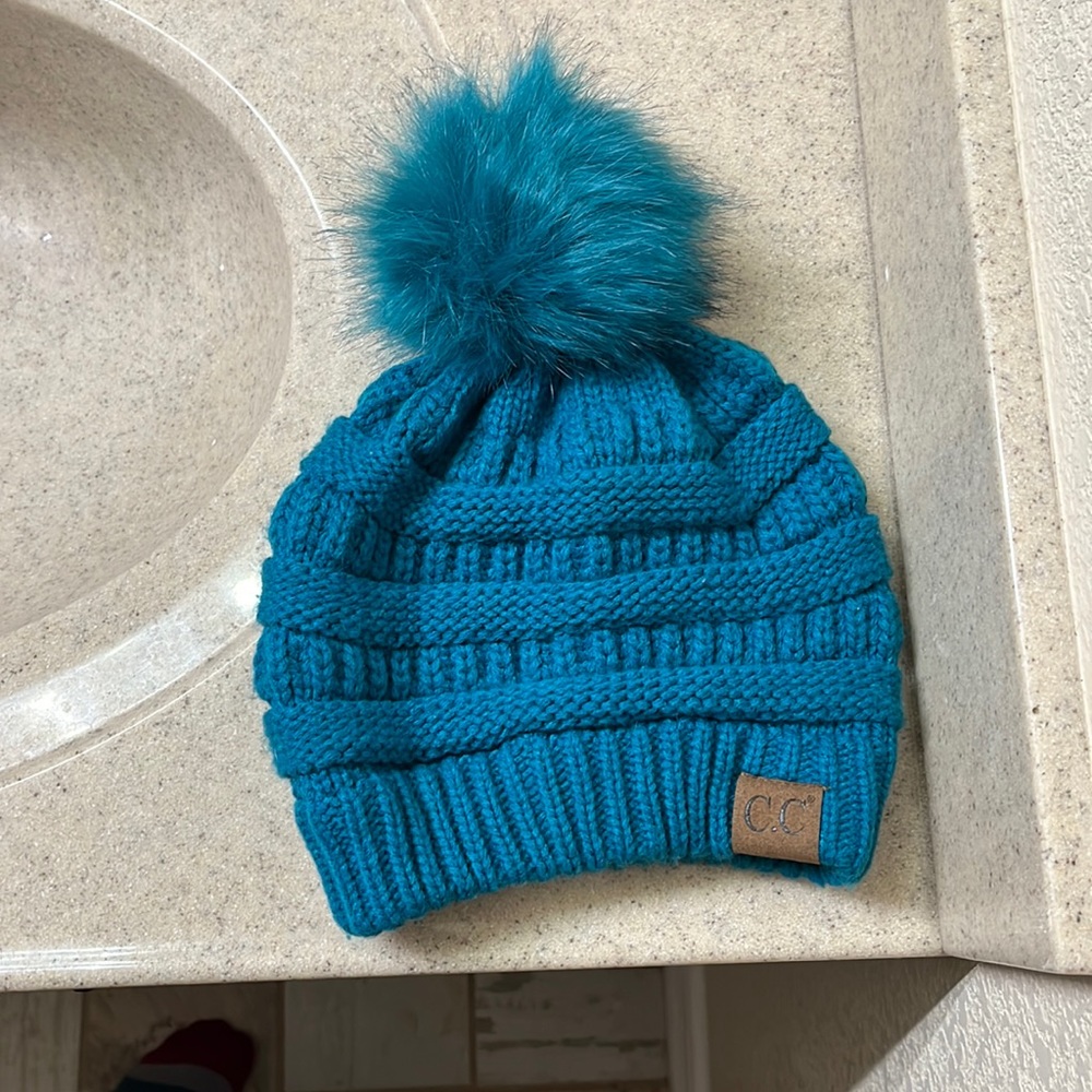 C.C Teal Beanie with Pom Pom